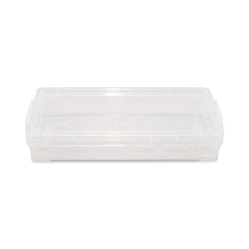 Advantus Super Stacker Pencil Box Plastic 8.25 X 3.75 X 1.5 Clear - School Supplies - Advantus