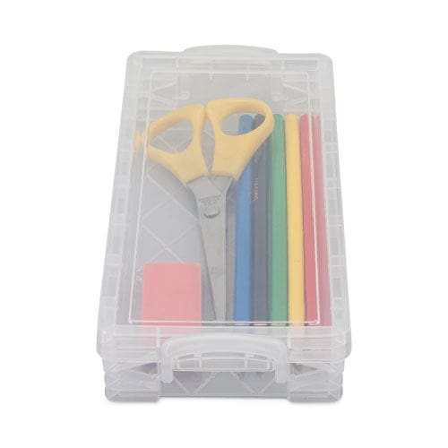 Advantus Super Stacker Pencil Box Plastic 8.25 X 3.75 X 1.5 Clear - School Supplies - Advantus