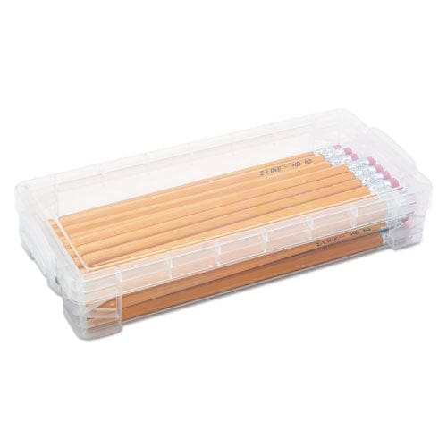 Advantus Super Stacker Pencil Box Plastic 8.25 X 3.75 X 1.5 Clear - School Supplies - Advantus