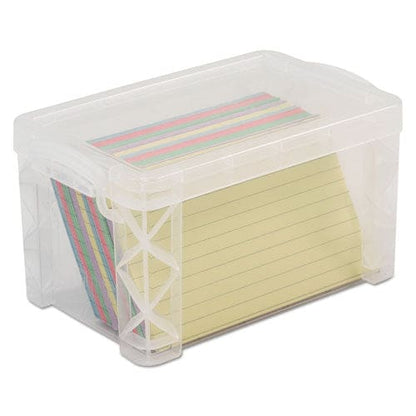 Advantus Super Stacker Storage Boxes Holds 400 3 X 5 Cards 6.25 X 3.88 X 3.5 Plastic Clear - School Supplies - Advantus