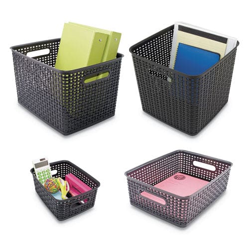 Advantus Weave Bins 13.88 X 10.5 X 8.75 Black 2/pack - School Supplies - Advantus