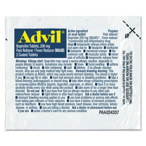 Advil Ibuprofen Tablets 200mg Refill Pack Two Tablets/packet 30 Packets/box - Janitorial & Sanitation - Advil®
