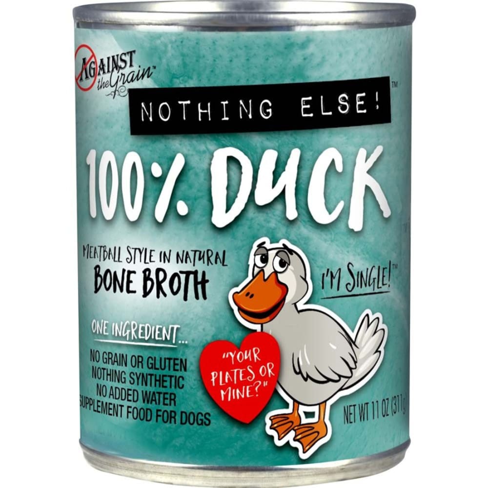 Against the Grain Nothing Else 100% One Ingredient Adult Wet Dog Food Duck 11oz. (Case of 12) - Pet Supplies - Against
