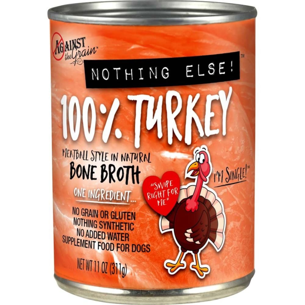 Against the Grain Nothing Else One Ingredient Turkey Dog Food 11 Ounces - Pet Supplies - Against