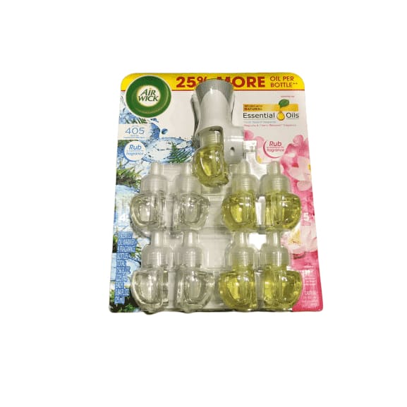 Air Wick scented oil plug in with 9 additional refills , Virgin Islands and Fresh Waters - ShelHealth.Com