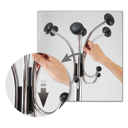 Alba Chromy Coat Stand 12 Knobs 16w X 16d X 70.5h Chrome/black - Furniture - Alba™