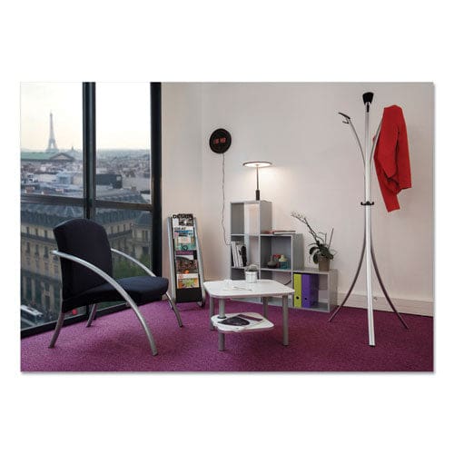 Alba Literature Floor Rack 6 Pocket 13.33w X 19.67d X 36.67h Silver Gray/black - Office - Alba™