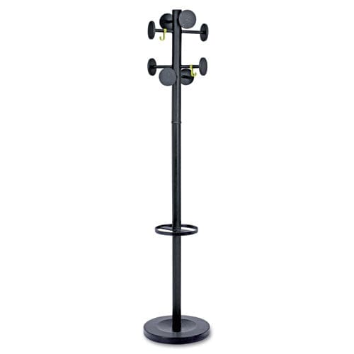 Alba Stan3 Steel Coat Rack Stand Alone Rack Eight Knobs 15w X 15d X 69.3h Black - Furniture - Alba™