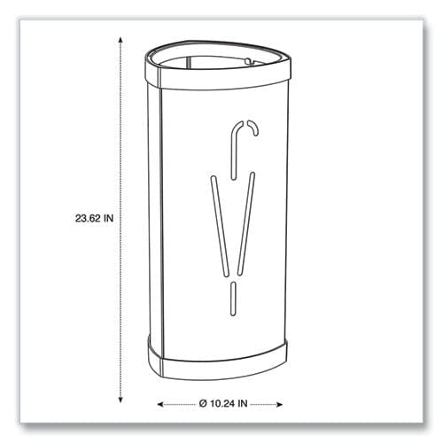 Alba Triangular Umbrella Stand Steel 10.25w X 10.25d X 23.67h Silver/black - Furniture - Alba™