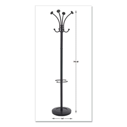 Alba Viena Coat Stand Eight Knobs Steel 16w X 16d X 70.5h Black - Furniture - Alba™