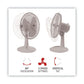 Alera 12 3-speed Oscillating Desk Fan Plastic White - Janitorial & Sanitation - Alera®