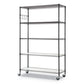 Alera 5-shelf Wire Shelving Kit With Casters And Shelf Liners 48w X 18d X 72h Black Anthracite - Office - Alera®