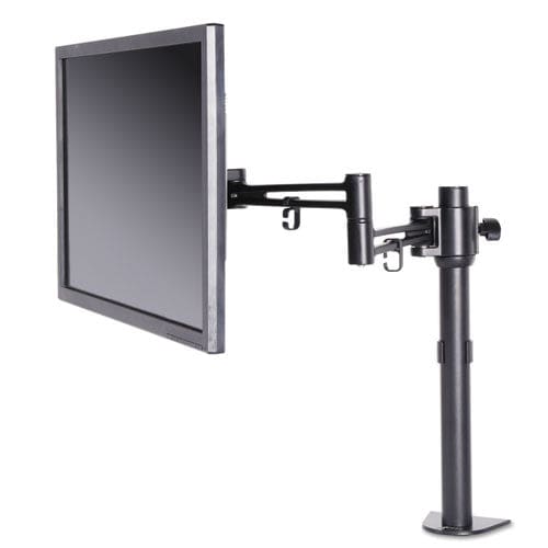 Alera Adaptivergo Pole-mounted Dual Monitor Arm For 30 Monitors 360 Deg Rotation 30 Deg Tilt 360 Deg Pan Black Supports 22 Lb - Furniture -