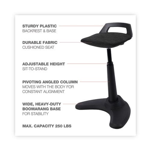 Alera Alera Adaptivergo Sit To Stand Perch Stool Supports Up To 250 Lb Black - Furniture - Alera®