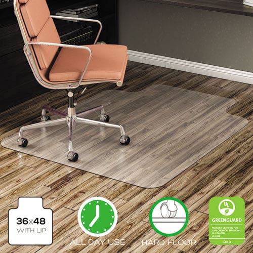 Alera All Day Use Non-studded Chair Mat For Hard Floors 36 X 48 Lipped Clear - Furniture - Alera®