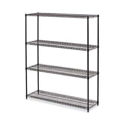 Alera All-purpose Wire Shelving Starter Kit Four-shelf 60w X 18d X 72h Black Anthracite Plus - Office - Alera®