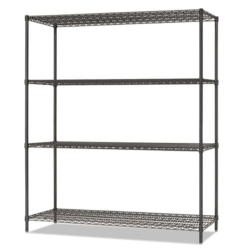 Alera All-purpose Wire Shelving Starter Kit Four-shelf 60w X 18d X 72h Black Anthracite Plus - Office - Alera®