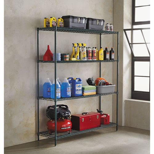 Alera All-purpose Wire Shelving Starter Kit Four-shelf 60w X 24d X 72h Black Anthracite Plus - Office - Alera®