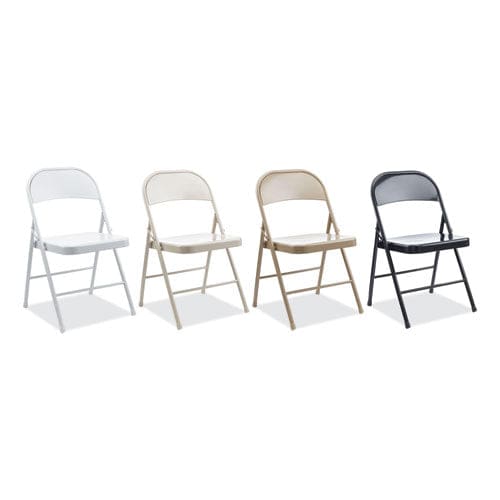 Alera Armless Steel Folding Chair Supports Up To 275 Lb Black Seat Black Back Black Base 4/carton - Furniture - Alera®