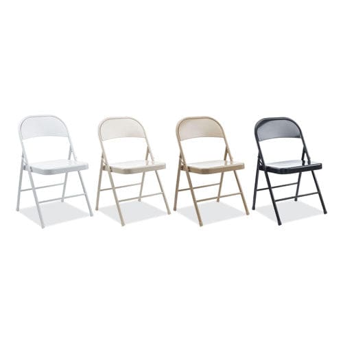 Alera Armless Steel Folding Chair Supports Up To 275 Lb Tan Seat Tan Back Tan Base 4/carton - Furniture - Alera®