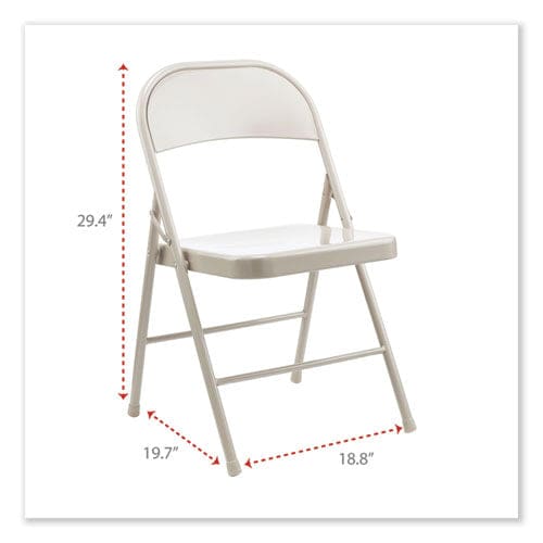 Alera Armless Steel Folding Chair Supports Up To 275 Lb Taupe Seat Taupe Back Taupe Base 4/carton - Furniture - Alera®