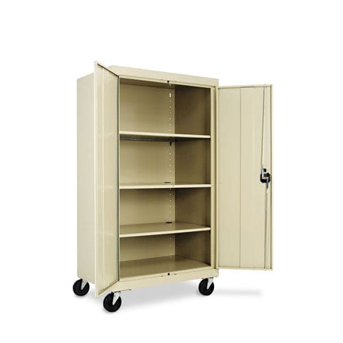 Alera Assembled Mobile Storage Cabinet With Adjustable Shelves 36w X 24d X 66h Putty - Furniture - Alera®