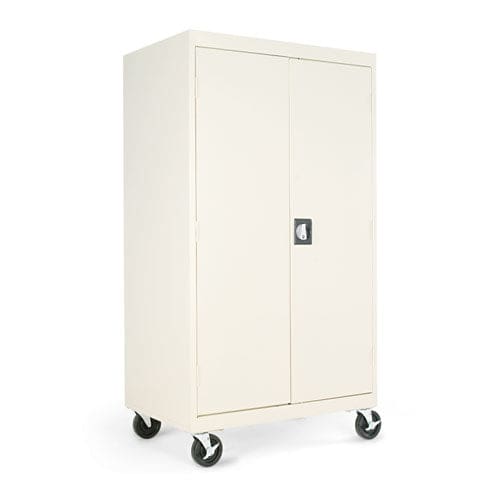 Alera Assembled Mobile Storage Cabinet With Adjustable Shelves 36w X 24d X 66h Putty - Furniture - Alera®