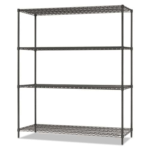 Alera Ba Plus Wire Shelving Kit Four-shelf 72w X 24d X 72h Black Anthracite Plus - Office - Alera®