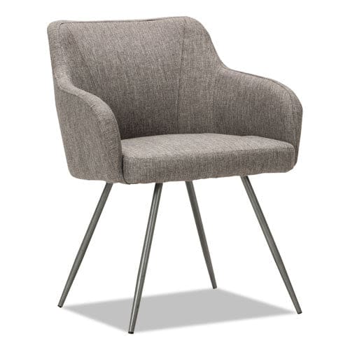 Alera Alera Captain Series Guest Chair 23.8 X 24.6 X 30.1 Gray Tweed Seat Gray Tweed Back Chrome Base - Furniture - Alera®