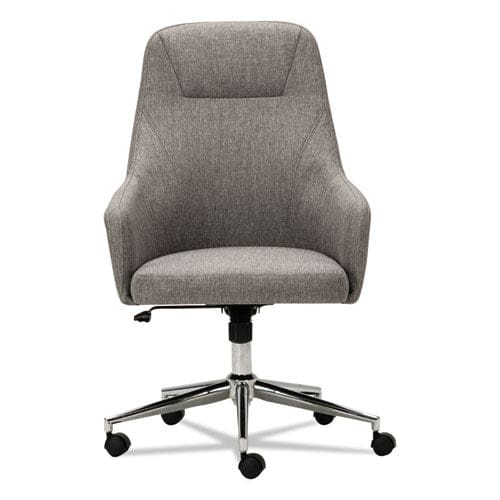 Alera Alera Captain Series High-back Chair Supports Up To 275 Lb 17.1 To 20.1 Seat Height Gray Tweed Seat/back Chrome Base - Furniture -