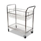 Alera Carry-all Mail Cart Metal 1 Shelf 1 Bin 34.88 X 18 X 39.5 Silver - Office - Alera®