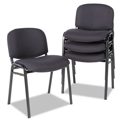 Alera Alera Continental Series Stacking Chairs Supports Up To 250 Lb 19.68 Seat Height Black 4/carton - Furniture - Alera®