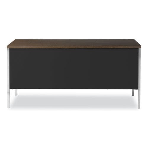 Alera Double Pedestal Steel Credenza 60w X 24d X 29.5h Mocha/black - Furniture - Alera®