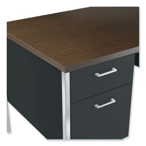 Alera Double Pedestal Steel Desk 60 X 30 X 29.5 Mocha/black - Office - Alera®