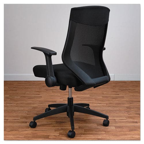 Alera Alera Eb-k Series Synchro Mid-back Flip-arm Mesh Chair Supports Up To 275 Lb 18.5“ To 22.04 Seat Height Black - Furniture - Alera®