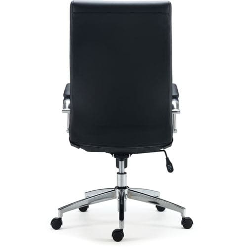 Alera Alera Eddleston Leather Manager Chair Supports Up To 275 Lb Black Seat/back Chrome Base - Furniture - Alera®