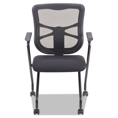 Alera Alera Elusion Mesh Nesting Chairs With Padded Arms Supports Up To 275 Lb 18.11 Seat Height Black 2/carton - Furniture - Alera®