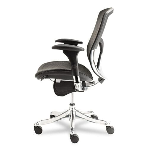 Alera Alera Eq Series Ergonomic Multifunction Mid-back Mesh Chair Supports Up To 250 Lb Black Seat/back Aluminum Base - Furniture - Alera®