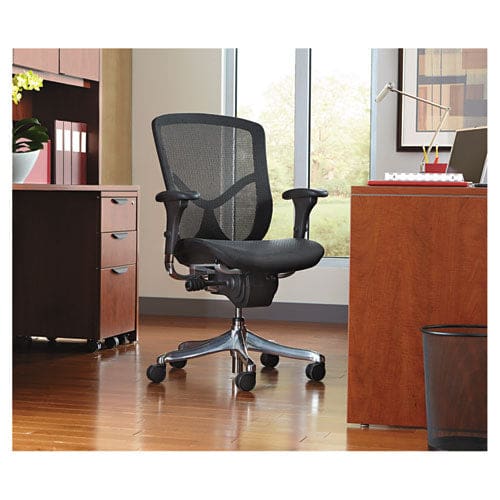 Alera Alera Eq Series Ergonomic Multifunction Mid-back Mesh Chair Supports Up To 250 Lb Black Seat/back Aluminum Base - Furniture - Alera®