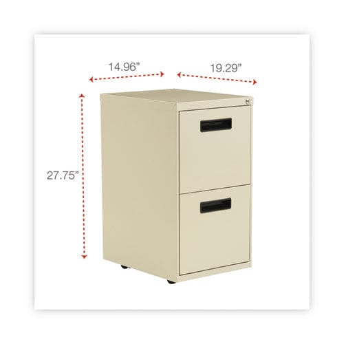 Alera File Pedestal Left Or Right 2 Legal/letter-size File Drawers Putty 14.96 X 19.29 X 27.75 - Furniture - Alera®