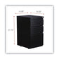 Alera File Pedestal With Full-length Pull Left Or Right 3-drawers: Box/box/file Legal/letter Black 14.96 X 19.29 X 27.75 - Furniture -