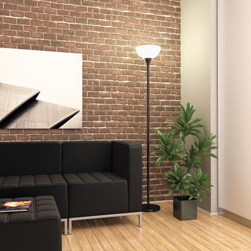 Alera Floor Lamp 71 High Translucent Plastic Shade 11.25w X 11.25d X 71h Matte Black - Furniture - Alera®