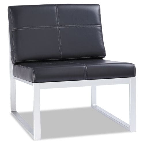 Alera Alera Ispara Series Armless Chair 26.57 X 30.71 X 31.1 Black Seat Black Back Silver Base - Furniture - Alera®