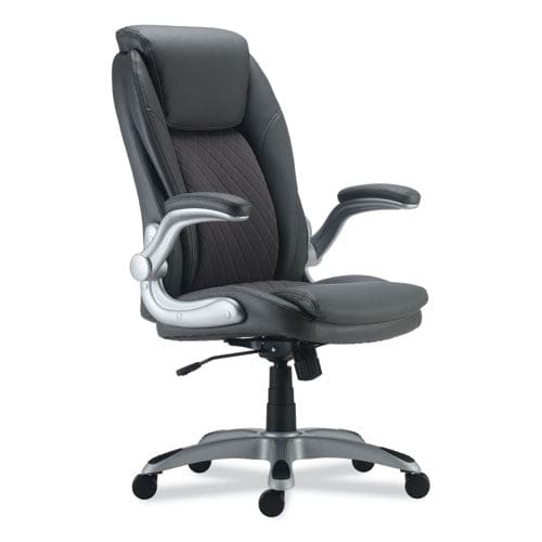 Alera Alera Leithen Bonded Leather Midback Chair Supports Up To 275 Lb Gray Seat/back Silver Base - Furniture - Alera®