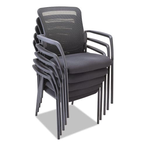 Alera Alera Mesh Guest Stacking Chair 26 X 25.6 X 36.2 Black Seat Black Back Black Base - Furniture - Alera®