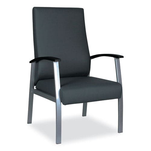 Alera Alera Metalounge Series High-back Guest Chair 24.6 X 26.96 X 42.91 Black Seat Black Back Silver Base - Furniture - Alera®