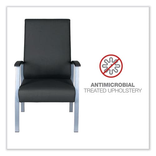 Alera Alera Metalounge Series High-back Guest Chair 24.6 X 26.96 X 42.91 Black Seat Black Back Silver Base - Furniture - Alera®