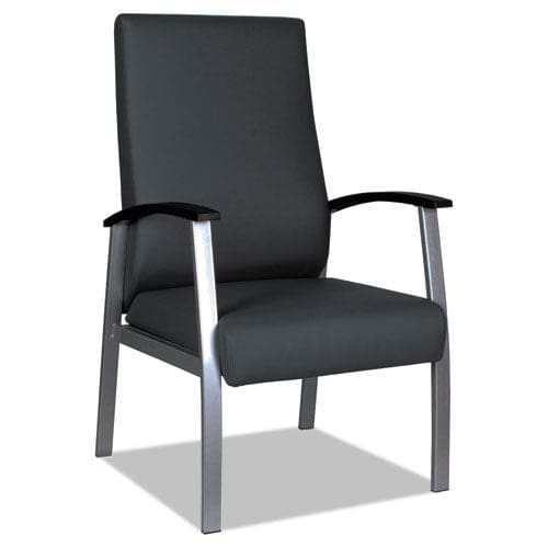 Alera Alera Metalounge Series High-back Guest Chair 24.6 X 26.96 X 42.91 Black Seat Black Back Silver Base - Furniture - Alera®