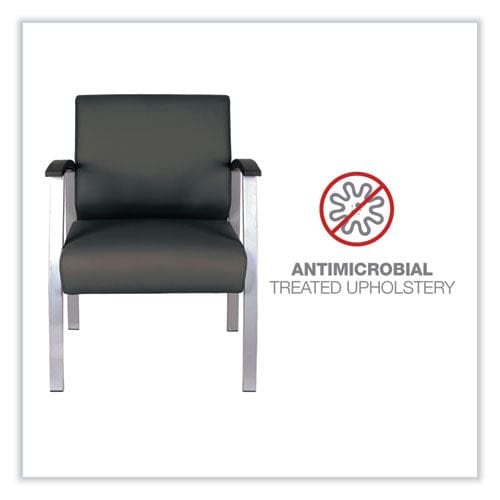 Alera Alera Metalounge Series Mid-back Guest Chair 24.6 X 26.96 X 33.46 Black Seat Black Back Silver Base - Furniture - Alera®