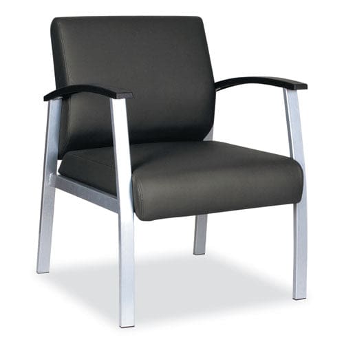 Alera Alera Metalounge Series Mid-back Guest Chair 24.6 X 26.96 X 33.46 Black Seat Black Back Silver Base - Furniture - Alera®